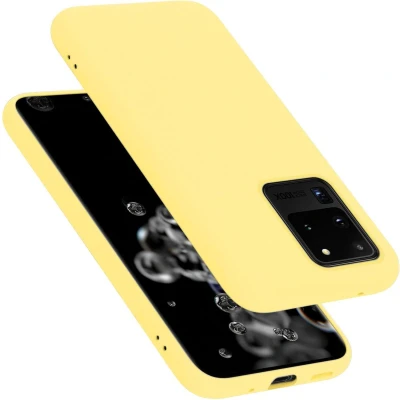 Afbeelding van Cadorabo Hoesje geschikt voor Samsung Galaxy S20 ULTRA in LIQUID GEEL Beschermhoes gemaakt van flexibel TPU silicone Case Cover