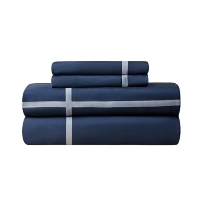 Afbeelding van Sonive Underzy Microvezel beddengoedset, 135 x 200 cm, 50 80 cm 1, enkel marineblauw geruit