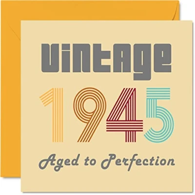 Afbeelding van verjaardagskaarten 79 jaar voor mannen en vrouwen Vintage 1945 Aged To Perfection Grappige verjaardagskaart hem haar, 145 mm x mm, mama, papa,