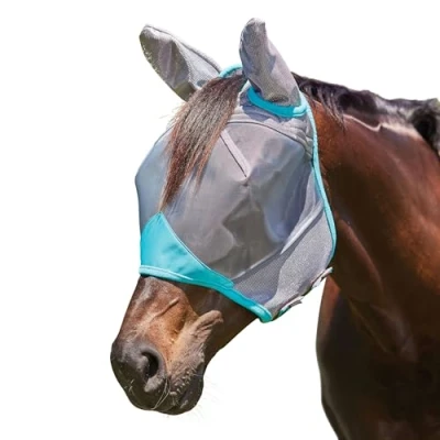 Afbeelding van Weatherbeeta Vliegenmasker Comfitec Deluxe Fine Mesh met Oren Grijs/Turquoise