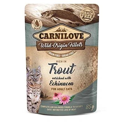 Afbeelding van CARNILOVE CAT POUCH Nat kattenvoer Forel, Echinacea 85 g