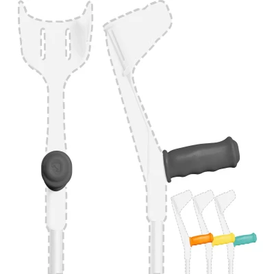 Afbeelding van MySleeve Handvathoezen (2 stuks) met Gelkussen voor Krukken, voorkomt Vallende Krukken Handgrepen Pads, Cover NIET Anatomische 21x6,5x9 cm, zwart (excl. kruk)