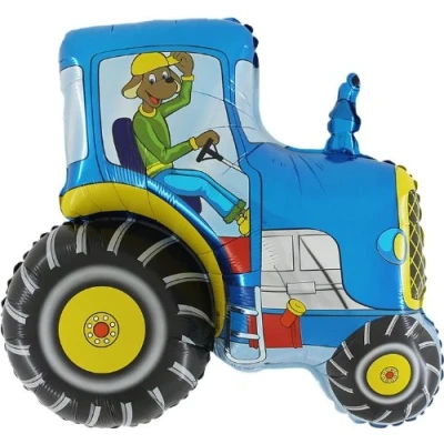 Afbeelding van 31 inch blauwe tractorvormige folieballon (CS140)