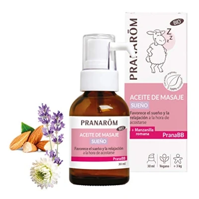 Afbeelding van PranaBB bio slaapmassageolie 30 ml etherische olie (Madarijn Sinaasappel Lavendel Kamille) Pranarom