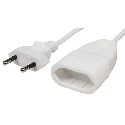 Afbeelding van MC POWER Stroomkabel 1 m Verlengkabel eurostekker EU stekker type C voor pc, computer, monitor, lampen wit