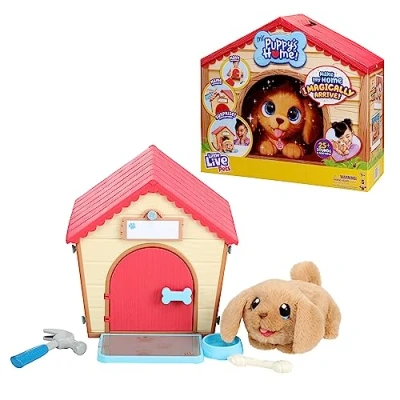 Afbeelding van Little Live Pets My Puppy&#039;s Home, interactieve pluche puppy en hondenhok. Meer dan 25 geluiden reacties. Bouw het hok, geef je een naam verrassing!