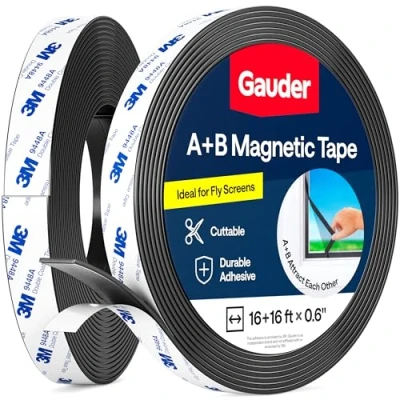 Afbeelding van Gauder Magneetband zelfklevend A+B Magneetstrip voor vliegengaas zijde A en B