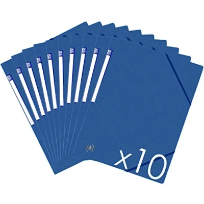 Afbeelding van OXFORD TopFile+ Kartonnen mappen zonder flappen met elastieken DIN A4, blauw, 10 stuks