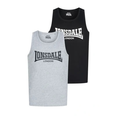 Afbeelding van Lonsdale 2 PACK Top, Heren, Maat: XL, Black marl grey