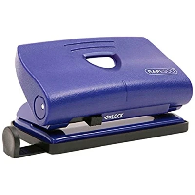Afbeelding van Rapesco PF87S0L1 810 P bureauperforator, 2 gaten, voor 12 vellen, blauw