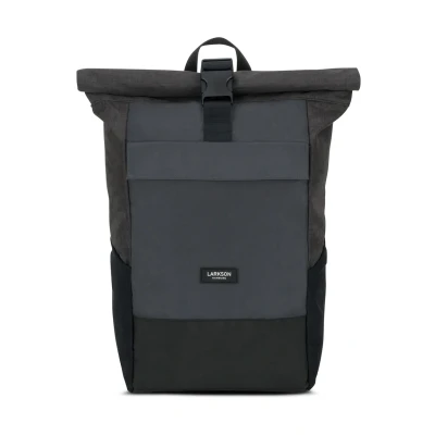Afbeelding van Larkson NO 4 Rolltop Rugzak schwarzgrau, Maat: One Size, Schwarz grau