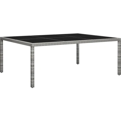 Afbeelding van Tuintafel 200x150x74 cm poly rattan grijs