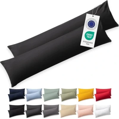 Afbeelding van Blumtal Set Van 2 Kussenslopen Superzachte Premium Jersey Kussenhoes 100% Katoen 40 x 145 cm Antraciet