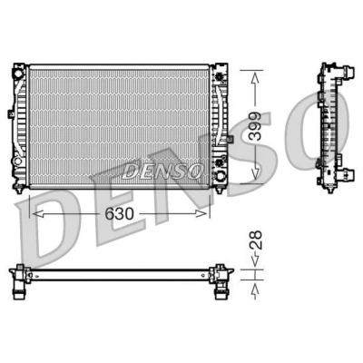 Afbeelding van DENSO DRM02031 Radiateur Aluminium 630 399 28 VOLKSWAGEN: Passat B5 Estate, GP Saloon, AUDI: A4 A6 C5 Saloon