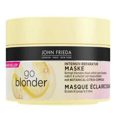 Afbeelding van John Frieda Go Blonder Mask, volume 250 ml, intensieve herstellende kuur, haartype: blond, beschermt tegen haarschade