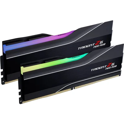 Afbeelding van G.Skill Trident Z5 Neo RGB F5 6400J3239G16GX2 TZ5NR Geheugen DDR5 32 GB: 2 x 16 GB 288 PIN 6400 MHz / PC5 51200 CL32 1.4V Non ECC AMD EXPO zwart