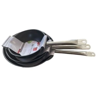 Image de Lot De 3 Poeles Baumalu Gastronomie 20 / 24 28 Cm Acier Inoxydable