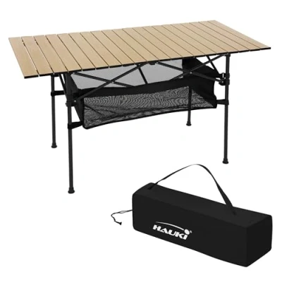 Afbeelding van Kampeertafel 118x55x64,5 cm Beige aluminium Hauki