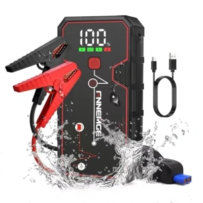 Afbeelding van FNNEMGE Boosterbatterij, 3.000 A, 21.800 mAh, draagbare starthulp, autostarter (tot 8,0 liter benzine , 6,5 dieselmotoren), noodstroomvoorziening voor auto&#039;s met ledlamp, QC3.0