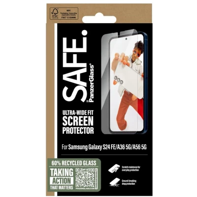 Afbeelding van SAFE. by PanzerGlass Schermbeschermer voor mobiele telefoon ultrabrede pasvorm glas Samsung Galaxy A35, A55, S24 FE