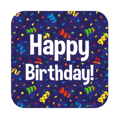 Image de Plaque de porte Happy Birthday Cartoon 50x50cm