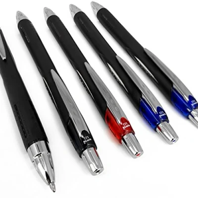 Afbeelding van Uni Ball Jetstream SXN 5 Intrekbare rollerbalpen, 210 mm, zwart, 2 x blauw, 1 rood, stuks