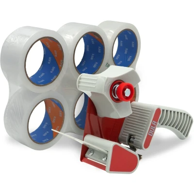 Afbeelding van DULA Taperoller Tape dispenser + 6 rollen 50mmx66m verpakkingstape