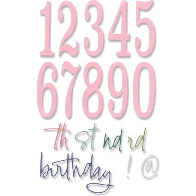 Afbeelding van Sizzix Thinlits Die Set Fabulous Birthday Numbers by Debi Potter