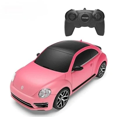 Afbeelding van RASTAR Rc Beetle Volkswagen Roze, Op afstandbestuurbare auto, 2.4 GHZ.auto schaal 1:24 Werklampen 2,4 Ghz Speelgoed Cadeau Voor Kinderen