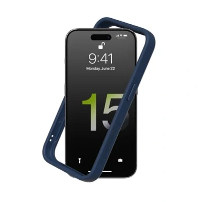 Afbeelding van RHINOSHIELD Bumper hoes compatibel met [iPhone 15 Pro Max] CrashGuard aanpasbare dunne bescherming schokdemping [BPA vrij] marineblauw