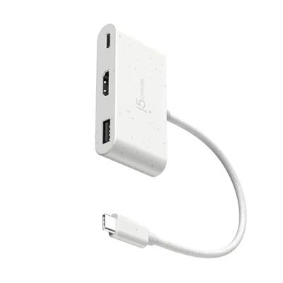 Afbeelding van j5create Milieuvriendelijke USB C naar HDMI en Type A met stroomvoorziening