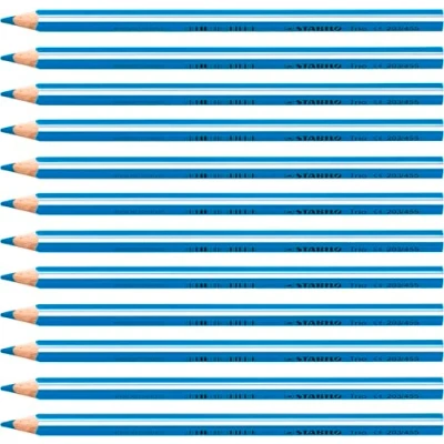 Afbeelding van STABILO Trio thick kleurpotloden, driehoekig, blauw, 12 stuks