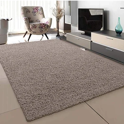 Afbeelding van SANAT Modern hoogpolig woonkamertapijt, beige, 60 x 110 cm