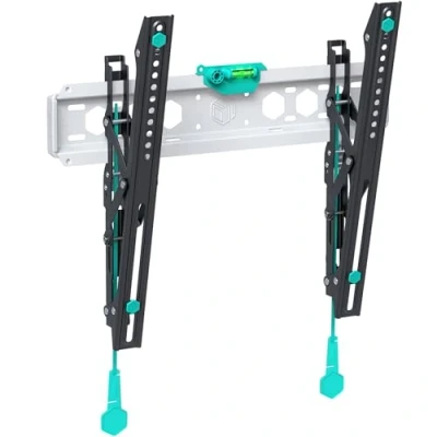 Afbeelding van ONKRON TM5 BW tv muurbeugel kantelbaar van 32 tot 70 inch 60 kg, ultradun, platte wandhouder, max. 400 x VESA, universele houder, zwart en wit