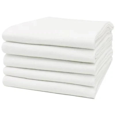 Afbeelding van ZOLLNER 5 luiers katoen flanel wit 80 x cm