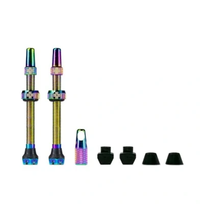 Afbeelding van Muc Off Presta Tubeless ventielen, 60 mm, hoogwaardige lekvrije fietsventielen met geïntegreerd ventielopzetstuk, glinsterend