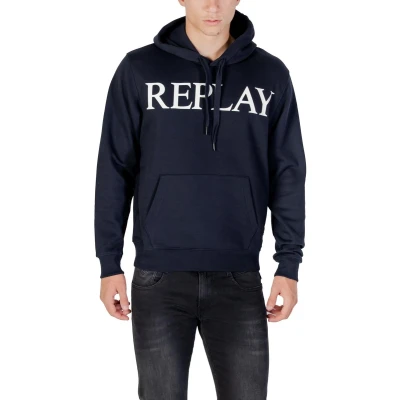 Afbeelding van Replay Heren Sweatshirt BRUSHED FLEECE regular fit Blauw XL Volwassenen
