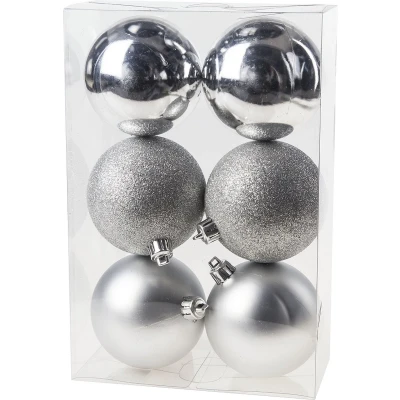 Afbeelding van Cosy @Home Kerstballen Zilver ø 8 cm 6 Stuks