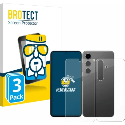 Afbeelding van BROTECT Screenprotector voor Samsung Galaxy S24 (Voor+Achter) Folie Beschermfolie Beschermglas transparant (3 Stuks)