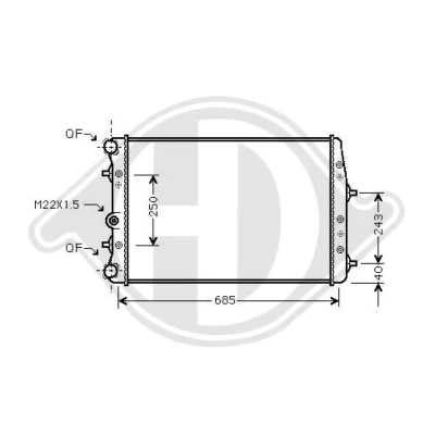 Afbeelding van DIEDERICHS DCM3566 Radiateur 633 415 30 Climate VOLKSWAGEN: Polo V Hatchback, IV SKODA: Fabia 2, SEAT: Ibiza 3