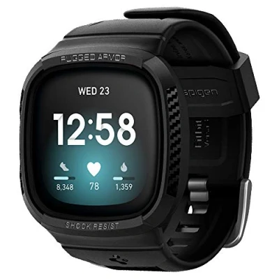 Afbeelding van Spigen Rugged Armor™ Pro Case voor de Fitbit Versa 3 / Sense Black