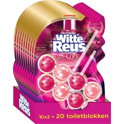 Afbeelding van 10x Witte Reus Toiletblok DeLuxe Delicate Magnolia 2 stuks