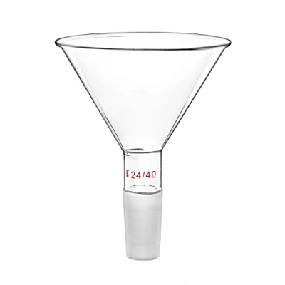 Afbeelding van QWORK Trechter van glas, laboratoriumrichter, korte schacht poeder, diameter 100 mm, binnenafdichting 24/40