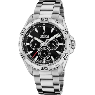 Afbeelding van Festina Classics F20623/5 Herenhorloge Multifunction Datum en dag aanduiding RVS Zwarte wijzerplaat