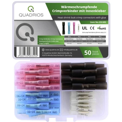 Afbeelding van Quadrios 23C495 Stootverbinder 0.3 mm² 4 Wit, Rood, Blauw, Zwart 50 stuk(s)