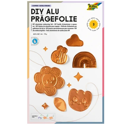 Afbeelding van Folia Relief metaalfolie 3 vel koper 70μ 18 5x29cm (01 24)