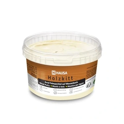Afbeelding van HAUSA Vurenhoutplamuur, 250 g, houtafdichtmiddel, houtplamuur, plamuur voor het repareren van houtschade, klaar gebruik, uitstekende vulkracht, sneldrogend