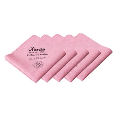 Afbeelding van Vileda microvezeldoek Purmicro Active, pak van 5 stuks, rood