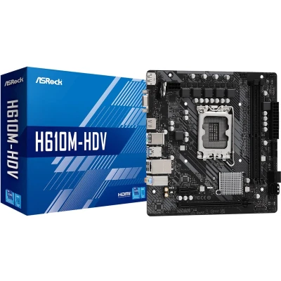 Afbeelding van ASRock H610M HDV Moederbord Socket Intel 1700 Vormfactor Micro ATX chipset Intel® H610