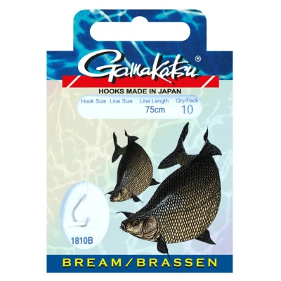 Afbeelding van Gamakatsu 1810B Bream Feeder Onderlijn 75cm Haakmaat 8 10 stuks Zwart